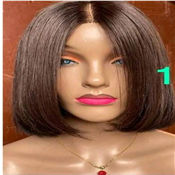 Ladies Brown Short Straight Hair Bob Head Wig