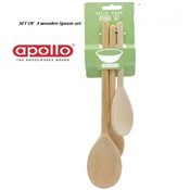 APOLLO BEECH WOOD UTENSIL SET 8,10,12