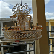 CRYSTAL & GOLD FANCY CHANDELIER