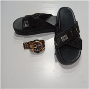 MEN'S BLACK LEATHER PAMS SLIPPERS