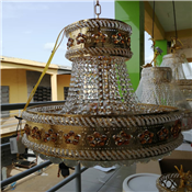 CRYSTAL & GOLD FANCY CHANDELIER