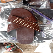 BROWN LEATHER SLIPPERS