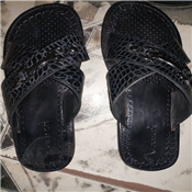   Men's Black Suede Palm Slippers