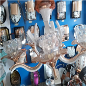 White 5 lamp Chandelier