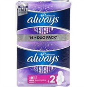 ALWAYS PAD PLATIUM SUPER DUO 14PCS