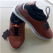 MEN'S BROWN LEATHER SHOE WITH WHITE SOLE