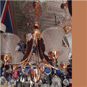 Wooden 5 lamp Chandelier