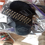 Leather pam slippers