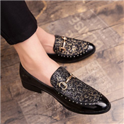 Italian Men's Rhinestone Loafer Shoes