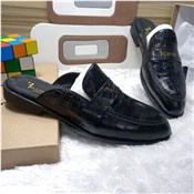 Billionaire Half Cut Leather Slip-On