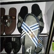 MEN'S BLACK LEATHER PAMS SLIPPERS