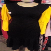 Quality Ladies Fancy Gown Black With Yellow Hand