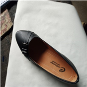 Quality Flat Leather Shoe For Ladies-Black