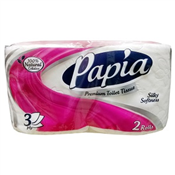 2 ROLLS PAPIA PREMIUM TOILET TISSUE