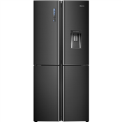 Hisense 76W Side By Side Water Dispenser Fridge Black Glass, H670SMIA-WD