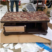 MODERN TOP GLASS CENTER TABLE BROWN