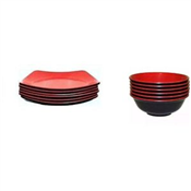 12 Pieces Unbreakable Ceramic Bowl And Flat Plates