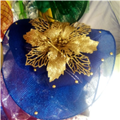 Beautiful Blue With Gold Fascinator