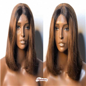 12" HUMAN HAIR CLOSURE WIG