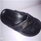 MEN'S BLACK LEATHER PAMS SLIPPERS