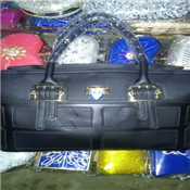 Ladies pure Leather Hand Bag - BLACK