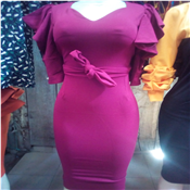 Ladies Corporate Gown With Flare Sleeve- Purple