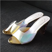 WOMEN FASHIONABLE TRANSPARENT HEEL SLIPPERS