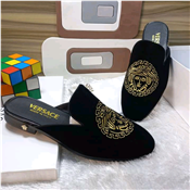 Versace Suede Men's Corporate Half Cut Slip-On