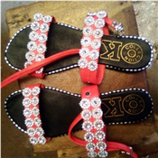 SHARE THIS PRODUCT   Striped Rubber Ladies Sandal- Brown