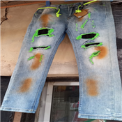 Men's Classic Ripped Small Feet Stretch Jeans