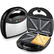 Aicok Sandwich Maker, Waffle Maker, Sandwich Grill, Toaster, 750 Watt, 3 in 1 Detachable Non-stick Coating, LED Indicator Lights, Cool Touch Handle, Anti-Skid Feet- LONDON USED