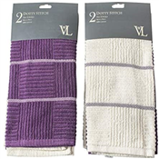 2 PIECE ZING TOWEL TERRY TEA & DOTY STITCH