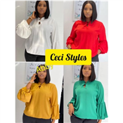 Office Ladies Chiffon Blouse Women  Long Sleeve Shirt 