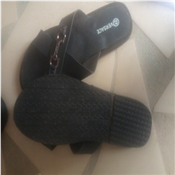 Leather pam slippers