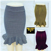 Summer New Women Big Flower Sexy Bag Hip Skirt Bottom Slim Lotus Leaf Fishtail Skirt Wild Waist Printed Skirt