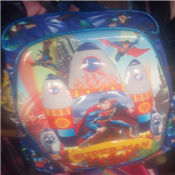 superman children cartoon character trolley school bag