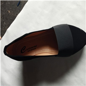 Quality Flat Leather Shoe For Ladies-Black