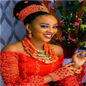 African wedding coral bead