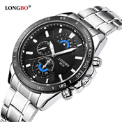 Longbo LONGBO Brand Men Sports Watches Military Business Watches Men Full Steel Waterproof Quartz Male Watch