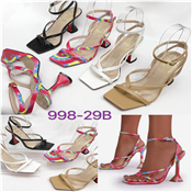 Female Striped Heels Slippers