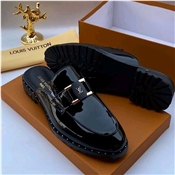Loius Vuitton Mirror Face Men's Half Cut Slip-On Shoe