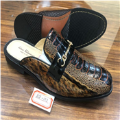 Men's Half Cut Animal Skin Slip-On Shoe