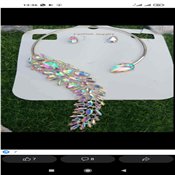 Crystal spiral neck piece with matching earrings