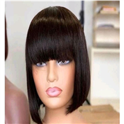 Ladies Black Short Straight Hair Bob Head Wig