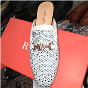 Loius Vuitton Men's Stone Half Cut Slip-On