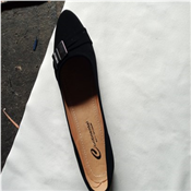 Quality Flat Leather Shoe For Ladies-Black