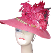 Ladies pink straw fascinator