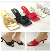 Ladies Fashion Mid Heel Slippers