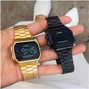 FANCY GOLD AND BLACK CHAIN WRISTWATCH
