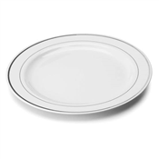 STRONG REUSABLE ROUND PLASTIC PLATE 23CM